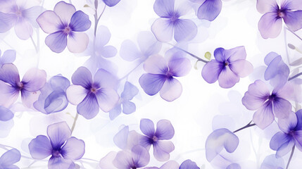 Fototapeta na wymiar Delicate Violets Watercolor Seamless Pattern, Background Image, Hd