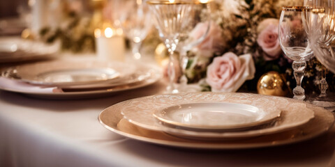 Fototapeta premium christmas table setting