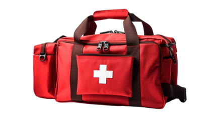 red first aid bag