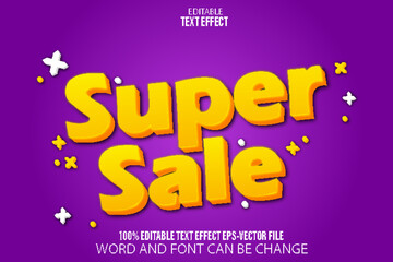 Fototapeta na wymiar Super Sale Editable Text Effect Flat Gradient Style