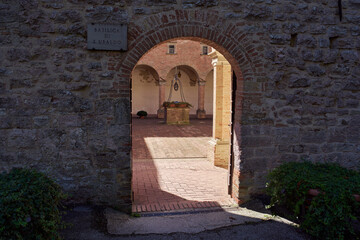 Naklejka premium Gate to the Basilica di Sant'Ubaldo, baroque styled church in Gubbio. Italy 