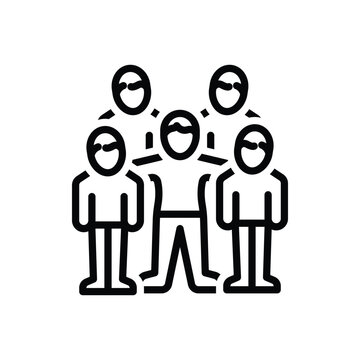 Black line icon for kinship 