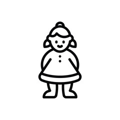 Black line icon for children 