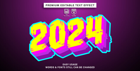 Obraz premium 2024 text effect style