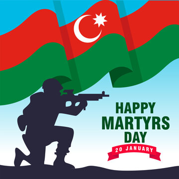Happy Martyrs Day Azerbaijan. The Day of Azerbaijan Martyrs Day illustration vector background. Vector eps 10