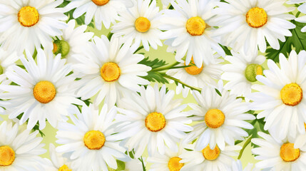Fototapeta premium Playful Daisies Watercolor Seamless Pattern Cheerful, Background Image, Hd