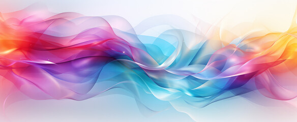 Abstract cloud illuminated Rainbow Wavy Satin Background