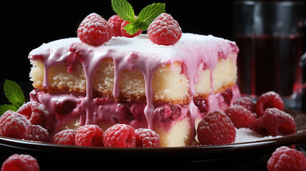 Raspberry Lemonade Cake  Professional Photography , Background Image, Hd