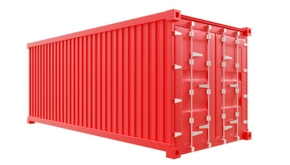 Cargo container isolated on white transparent, PNG