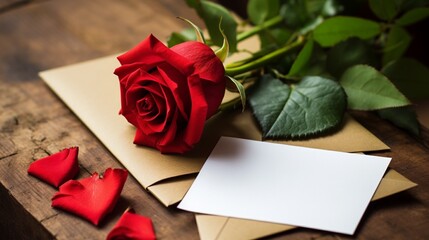 red rose and a message generated by AI
