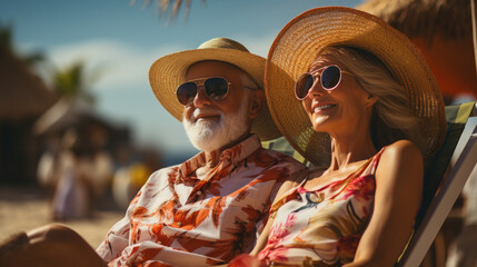Retired Traveling Couple Resting Together , Background Image, Hd