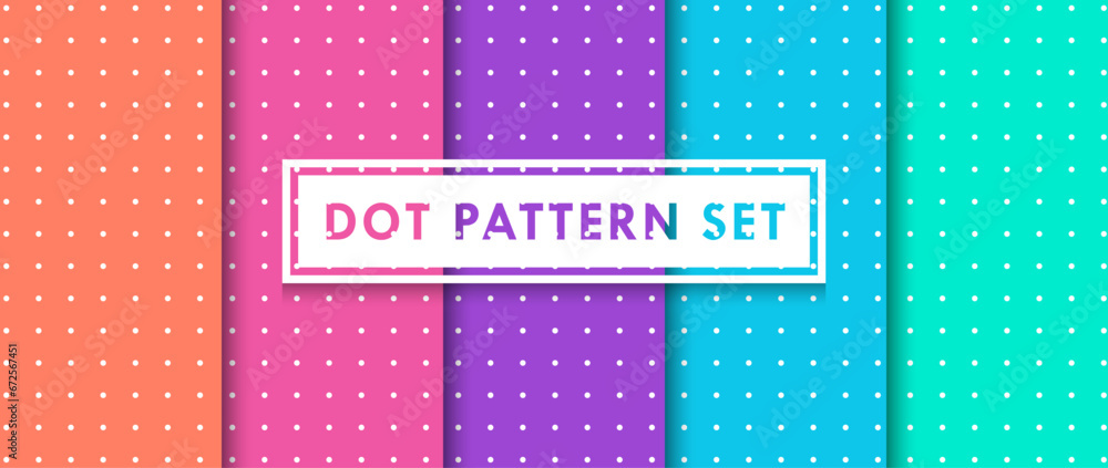 Poster dotted grid colorful pattern background set vector illustration