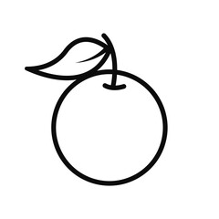 Orange Fruit Linear Icon Isolated Vector Illustration