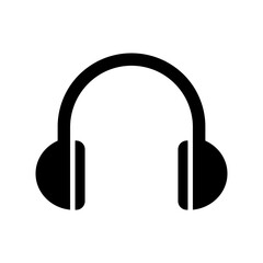 Music Headphone Accessory Black Icon Vector Illustration