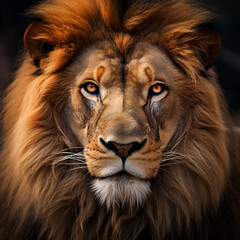 Close up photo of lion, ai technology