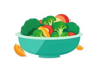 illustration of fresh vegetable salad in a bowl