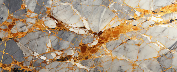 Yellow and white marble stone with gold vein texture geode background