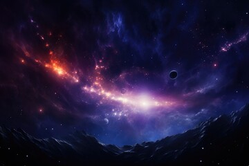 Obraz premium Galaxy Space. cosmos and star background. Generative AI