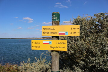 Panneaux de randonnée à Mesquer (pointe Merquel)