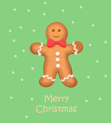Gingerbread man, christmas toys, christmas card ,christmas decorations, vector, celebration, holidays, december 25, illustration 