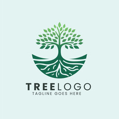 Fototapeta premium Tree Icon Logo Design, Nature trees vector illustration logo design.