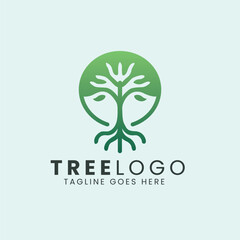 Tree Icon Logo Design, Nature trees vector illustration logo design.