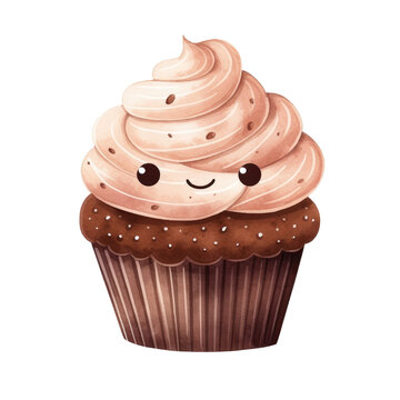 recommend clip art: Watercolor Cute Cupcake. Cupcake Character Clipart. Cute Cupcake Sticker.