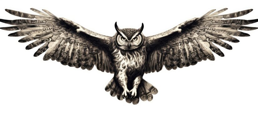 The engraved illustration of the owl taken from Buffon s Complete Work represents its vintage charm