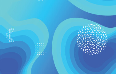 Abstract liquid color background design. Blue elements with fluid gradient.