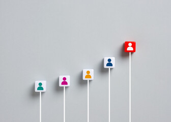 Competition for career promotion. Career improvement and reaching to the top. Most efficient employee.