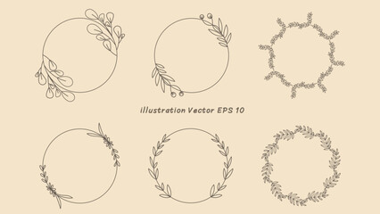 Floral ornamental doodle dividers, vintage hand drawn tribal arrow and calligraphic deco border vector set isolated on cream color  background. Vector Illustration EPS 10