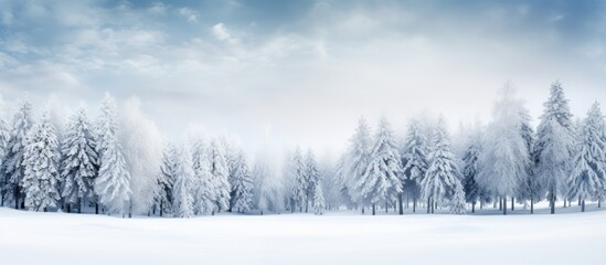 Fototapeta premium Snow covered winter trees