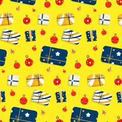 gift box bell ball pattern for festival new year christmas birthday party vector design