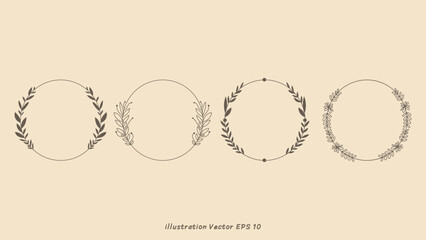 Floral ornamental doodle dividers, vintage hand drawn tribal arrow and calligraphic deco border vector set isolated on cream color  background. Vector Illustration EPS 10