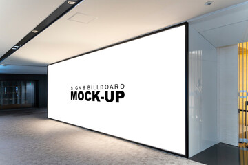 Large Mockup Billboard at Shopping Mall for Marketing - 672576825