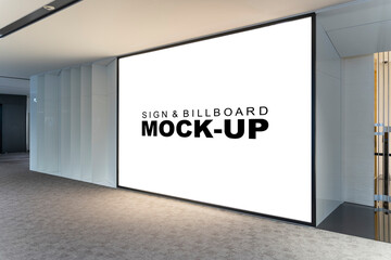 Large Mockup Billboard at Shopping Mall for Marketing - 672576851