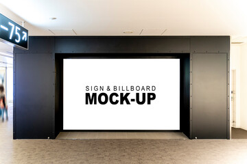 Large Mockup Billboard at Shopping Mall for Marketing
