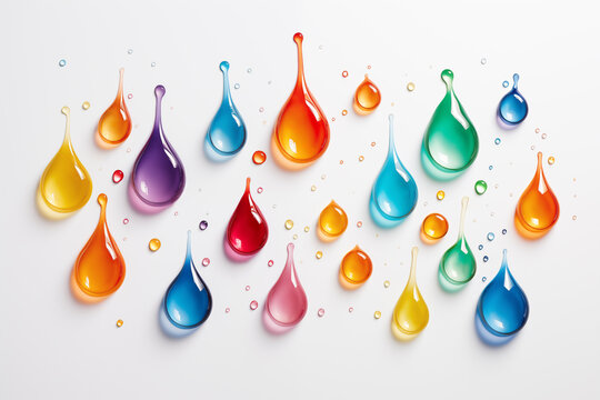 colorful paint droplets