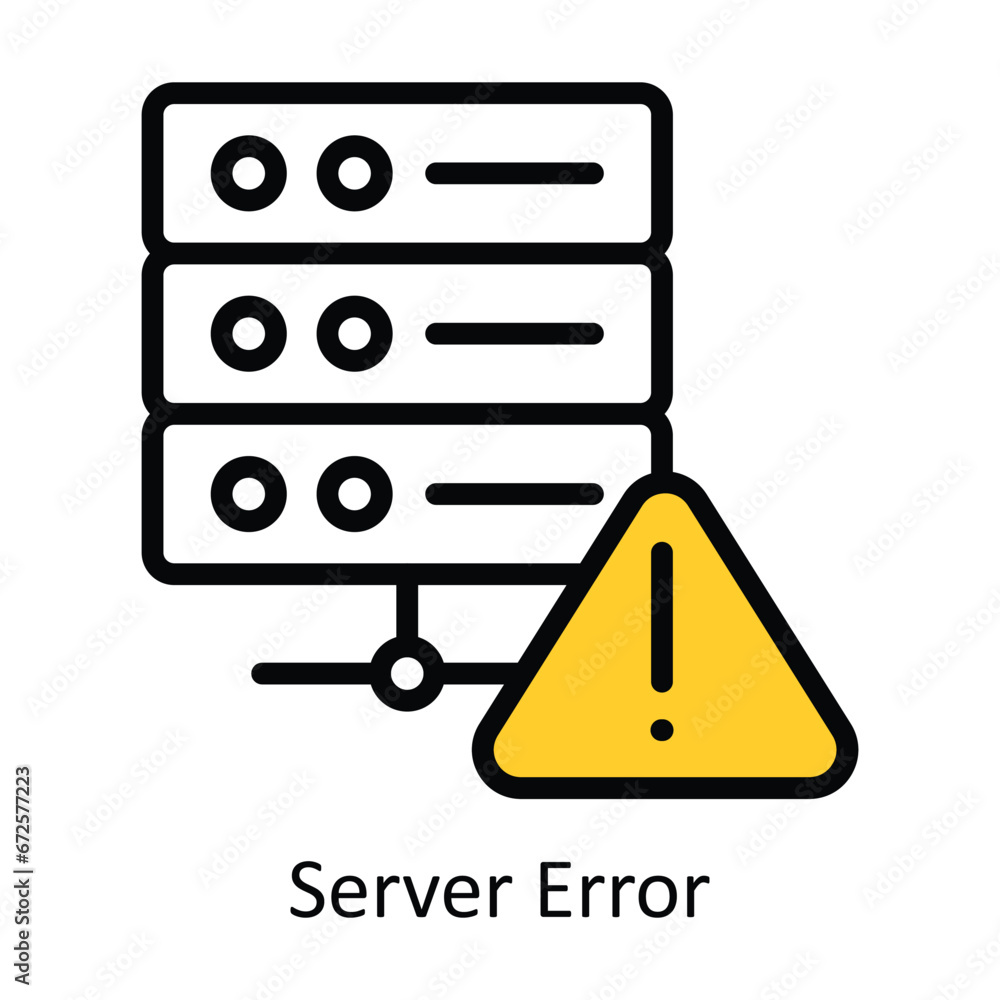 Poster server error vector filled outline design illustration. symbol on white background eps 10 file