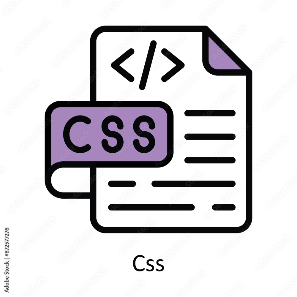 Poster css vector filled outline design illustration. symbol on white background eps 10 file