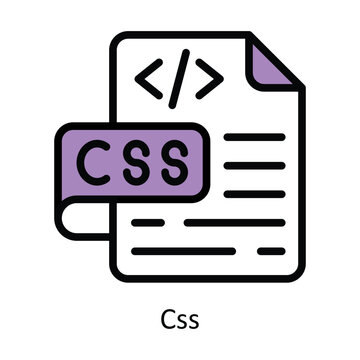 Css vector Filled outline Design illustration. Symbol on White background EPS 10 File