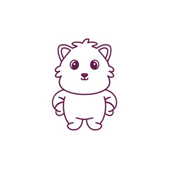 cute big cat coloring set