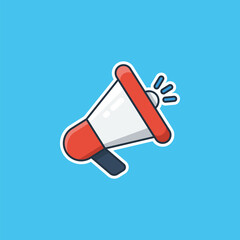 Unique cute loudspeaker megaphone flat design icon