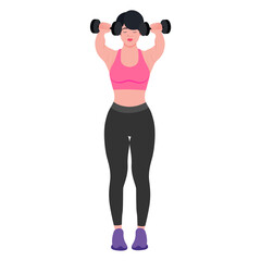 Fototapeta premium set of sports women lifting weights healthy