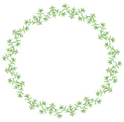 アロマに使われるハーブ・植物のイラスト・フレーム。水彩風ベクター素材