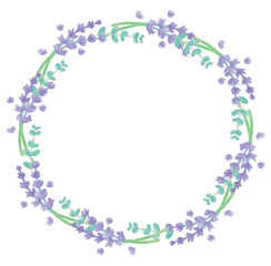 アロマに使われるハーブ・植物のイラスト・フレーム。水彩風ベクター素材