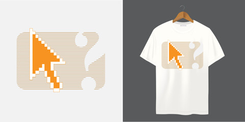 T Shirt with Cursor Print for Computer Graphic Designer T Shirt