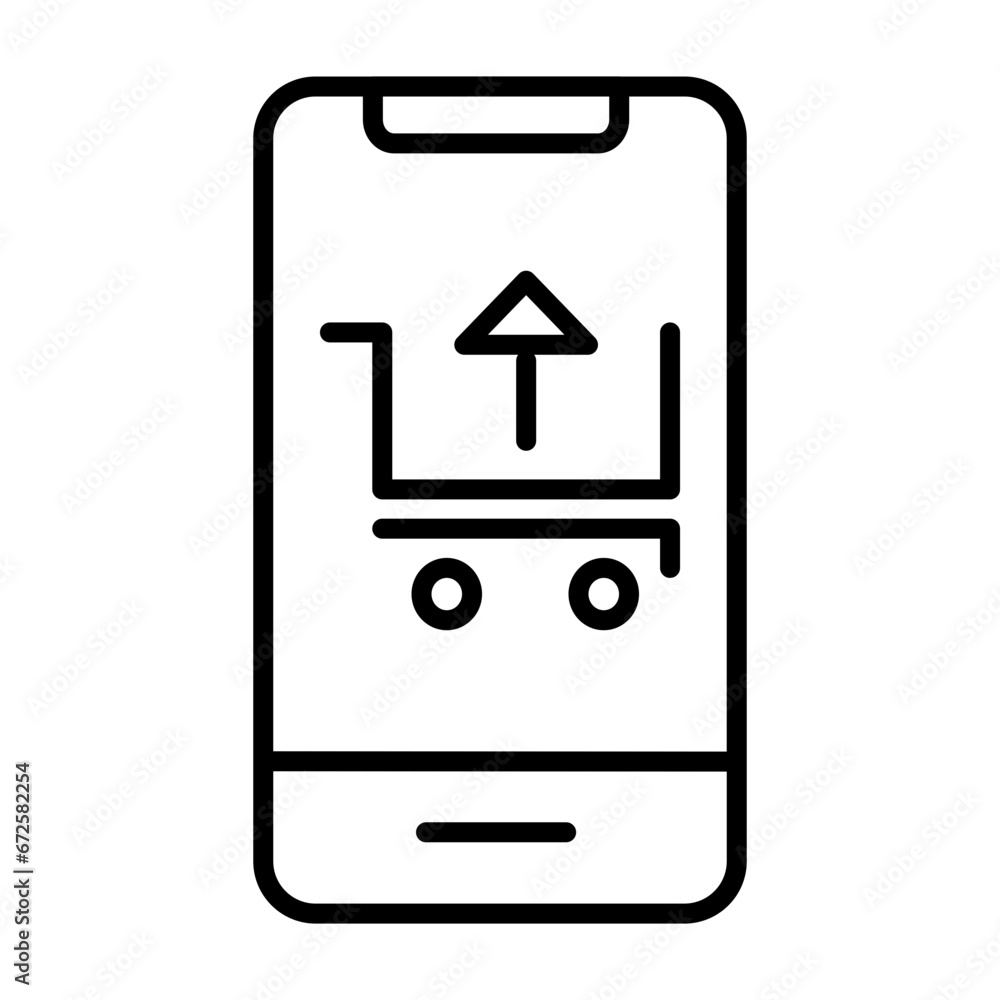 Poster ecommerce check out icon outline style vector illustration. can be used for website icons, ui and mo