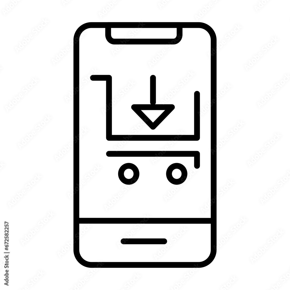 Poster ecommerce add cart line style icon design vector illustration. can be used for website icons, ui and
