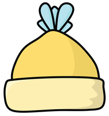 Baby Beanie Hat, Cute Baby Items and Toy Accessories Vector Illustration